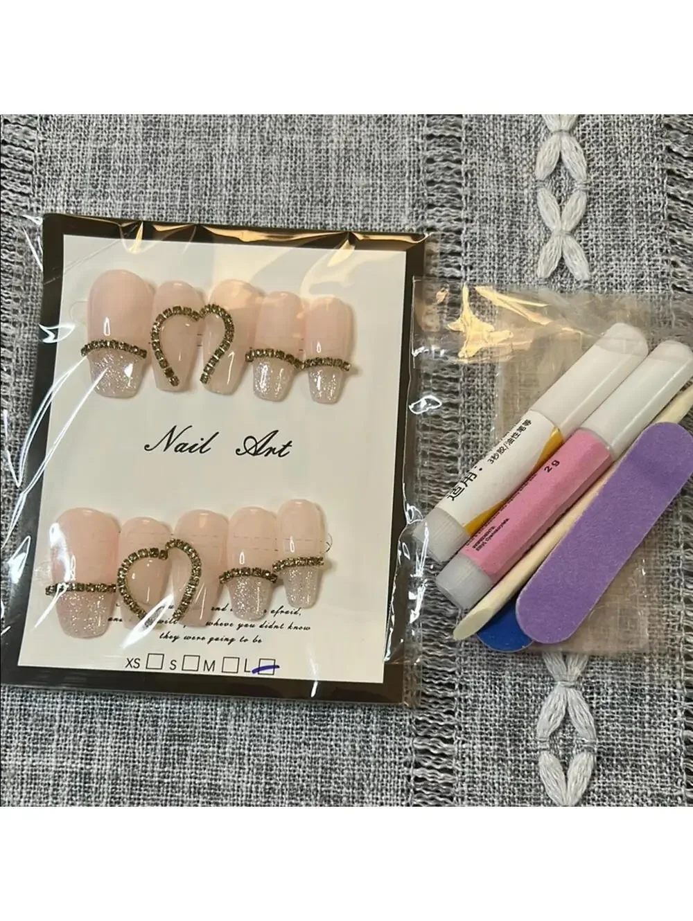 Nail Art Set with Rhinestone Accents